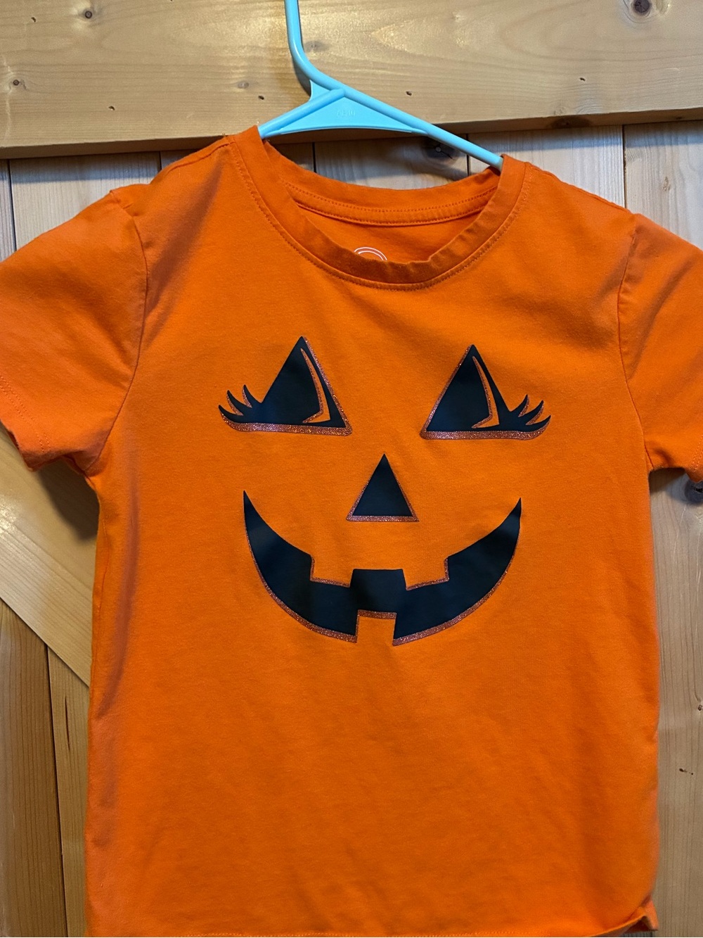 Kids Orange Pumpkin Face Tee